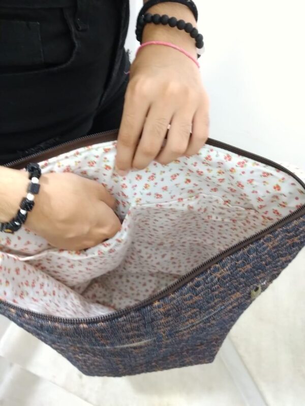 Mochila Jeans Bordada
